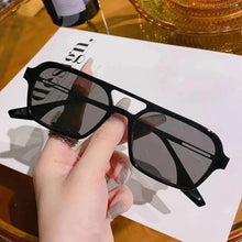 Load image into Gallery viewer, ¿Y EI Retro puentes dobles mujeres gafas de sol de moda Rosa gradiente de gafas de moda hueco de leopardo azul gafas de sol hombres tonos