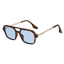 Load image into Gallery viewer, ¿Y EI Retro puentes dobles mujeres gafas de sol de moda Rosa gradiente de gafas de moda hueco de leopardo azul gafas de sol hombres tonos