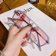 Load image into Gallery viewer, ¿Y EI Retro puentes dobles mujeres gafas de sol de moda Rosa gradiente de gafas de moda hueco de leopardo azul gafas de sol hombres tonos