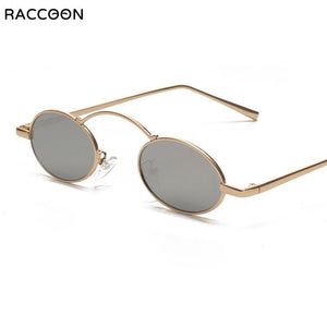 Y2K Small Round Punk Eyewear Vintage Metal Oval Steampunk Sunglasses Women Cool Retro Couple Eyeglasses Men Sun Glasses Shades