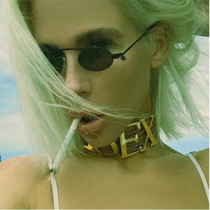 Y2K Small Round Punk Eyewear Vintage Metal Oval Steampunk Sunglasses Women Cool Retro Couple Eyeglasses Men Sun Glasses Shades