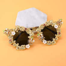 Load image into Gallery viewer, YANGLIUJIA Baroque Hollow Out Flowers Restoring Ancient Ways Of Glasses Beach Tourism Sunglasses Women Jewelry Accessories