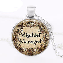 Load image into Gallery viewer, Man Inspired US Movie Mischief Managed Fashion Necklace brass Jewelry Glass Cabochon Necklace Jewelry
