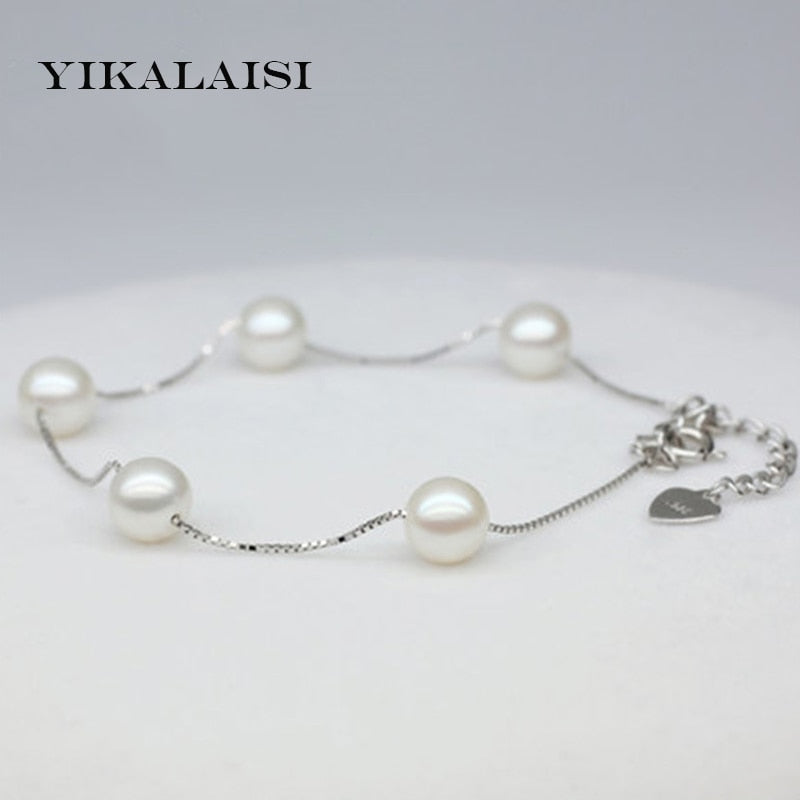 2017 Charm Bracelet Pearl Jewelry 925 Sterling Silver jewelry Bracelet & Bangles Natural Pearl Bracelet For Women