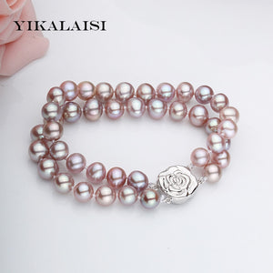 2017 Natural Pearl Bracelet 8-9mm Pearl 18cm Women Pearl Jewelry Bracelet With 925 sterling silver jewelry