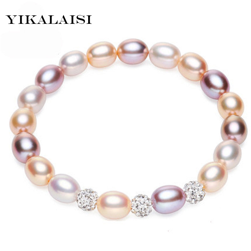 2017 fashion Charm Bracelet Pearl Jewelry Natural Pearl Crystal Balls Drop Water Pearl Bracelet For Women