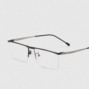 YIMARUILI Business Half-Frame Glasses Men's Ultralight Myopia Glasses Frame Optical Prescription Glasses P8827