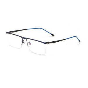 YIMARUILI Business Half-Frame Glasses Men's Ultralight Myopia Glasses Frame Optical Prescription Glasses P8827