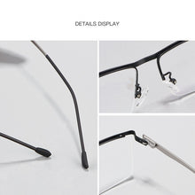 Load image into Gallery viewer, YIMARUILI Business Half-Frame Glasses Men&#39;s Ultralight Myopia Glasses Frame Optical Prescription Glasses P8827