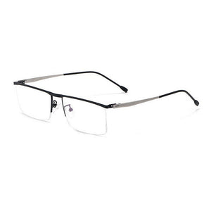 YIMARUILI Business Half-Frame Glasses Men's Ultralight Myopia Glasses Frame Optical Prescription Glasses P8827