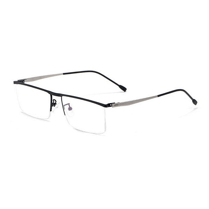YIMARUILI Business Half-Frame Glasses Men's Ultralight Myopia Glasses Frame Optical Prescription Glasses P8827
