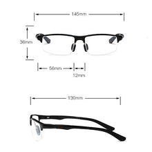 Load image into Gallery viewer, YIMARUILI Men&#39;s Half-Frame Sports Glasses Frame Ultra-Light Aluminum-Magnesium Material Optical Prescription Glasses Frame Y3121