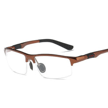 Load image into Gallery viewer, YIMARUILI Men&#39;s Half-Frame Sports Glasses Frame Ultra-Light Aluminum-Magnesium Material Optical Prescription Glasses Frame Y3121