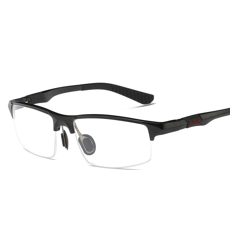 YIMARUILI Men's Half-Frame Sports Glasses Frame Ultra-Light Aluminum-Magnesium Material Optical Prescription Glasses Frame Y3121