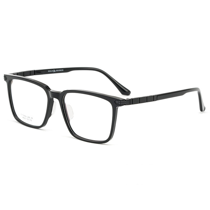 YIMARUILI Men's Ultra Light Acetate Pure Titanium Myopia Eyeglasses Frame Full Frame Business Optical Prescription Glasses Frame