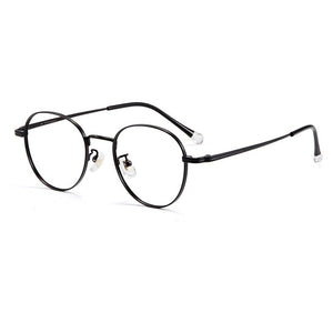 YIMARUILI Ultra-Light Pure Titanium Men And Women Retro Small Round Frame Myopia Optical Prescription Eyeglasses Frame T8805