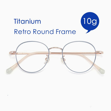 YIMARUILI Ultra-Light Pure Titanium Men And Women Retro Small Round Frame Myopia Optical Prescription Eyeglasses Frame T8805