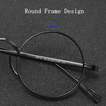Load image into Gallery viewer, YIMARUILI Ultra-Light Pure Titanium Wide-Rim Glasses Frame Retro Round Glasses Frame Myopia Prescription Eyeglasses Frame 9818CK