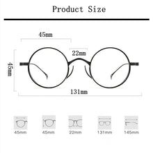 Load image into Gallery viewer, YIMARUILI Ultra-Light Pure Titanium Wide-Rim Glasses Frame Retro Round Glasses Frame Myopia Prescription Eyeglasses Frame 9818CK