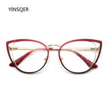 Load image into Gallery viewer, New Luxury Cat Eye Women's Glasses Frame Brand Design Retro Clear Round Glasses Optical Vintage Eyeglasses Vintage