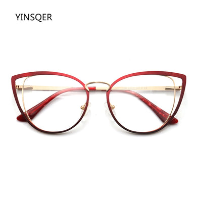New Luxury Cat Eye Women's Glasses Frame Brand Design Retro Clear Round Glasses Optical Vintage Eyeglasses Vintage