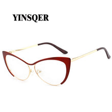 Load image into Gallery viewer, YINSQER 2023 Nearsighted Women Cat Eye Glasses Frame Clear Eyeglasses Frame Men Diopter Glasses Myopia Vintage Round Glasses