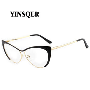 New Nearsighted Women Cat Eye Glasses Frame Clear Eyeglasses Frame Men Diopter Glasses Myopia Vintage Round Glasses