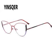Load image into Gallery viewer, YINSQER Clear Cat Eye Glasses Frame Women&#39;s Glasses Fake Prescription Round Glasses Female Myopia Eye Glasses For Beauty For PC