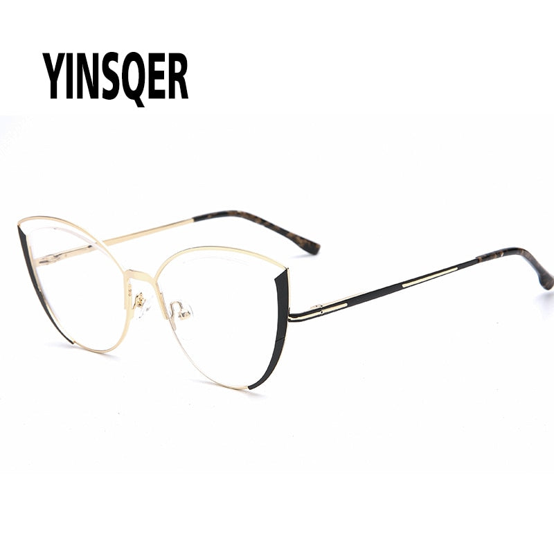 Clear Cat Eye Glasses Frame Women's Glasses Fake Prescription Round Glasses Female Myopia Eye Glasses For Beauty For PC