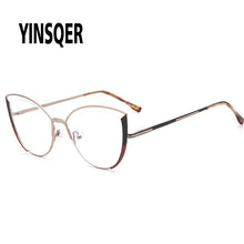 Load image into Gallery viewer, Clear Cat Eye Glasses Frame Women&#39;s Glasses Fake Prescription Round Glasses Female Myopia Eye Glasses For Beauty For PC