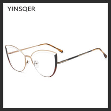 Load image into Gallery viewer, YINSQER Clear Cat Eye Glasses Frame Women&#39;s Glasses Fake Prescription Round Glasses Female Myopia Eye Glasses For Beauty For PC