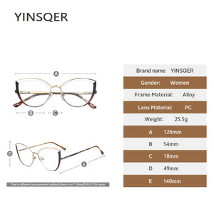 Clear Cat Eye Glasses Frame Women's Glasses Fake Prescription Round Glasses Female Myopia Eye Glasses For Beauty For PC