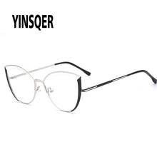 Load image into Gallery viewer, YINSQER Clear Cat Eye Glasses Frame Women&#39;s Glasses Fake Prescription Round Glasses Female Myopia Eye Glasses For Beauty For PC