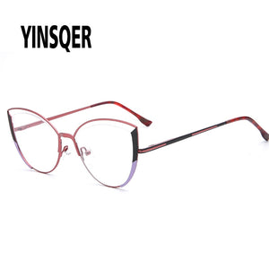 Clear Cat Eye Glasses Frame Women's Glasses Fake Prescription Round Glasses Female Myopia Eye Glasses For Beauty For PC
