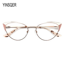 Load image into Gallery viewer, Prescription Glasses Women&#39;s Eyeglasses With Frame Myopia Clear Optical Female Eyewear Metal Cat Eye Round Fake Glasses