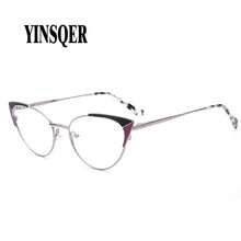 Load image into Gallery viewer, Prescription Glasses Women&#39;s Eyeglasses With Frame Myopia Clear Optical Female Eyewear Metal Cat Eye Round Fake Glasses
