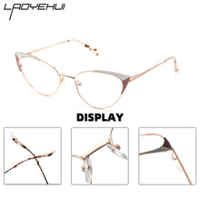 Load image into Gallery viewer, Prescription Glasses Women&#39;s Eyeglasses With Frame Myopia Clear Optical Female Eyewear Metal Cat Eye Round Fake Glasses