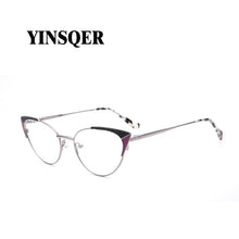Load image into Gallery viewer, Prescription Glasses Women&#39;s Eyeglasses With Frame Myopia Clear Optical Female Eyewear Metal Cat Eye Round Fake Glasses