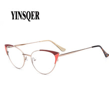 Load image into Gallery viewer, Prescription Glasses Women&#39;s Eyeglasses With Frame Myopia Clear Optical Female Eyewear Metal Cat Eye Round Fake Glasses