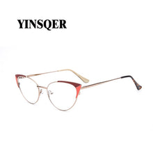 Load image into Gallery viewer, Prescription Glasses Women&#39;s Eyeglasses With Frame Myopia Clear Optical Female Eyewear Metal Cat Eye Round Fake Glasses