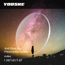 Load image into Gallery viewer, YOOSKE 1.56 1.61 1.67 Aspheric Glasses Lenses Customized Prescription Glasses Anti Blue Light Myopia Hyperopia Presbyopia Lens