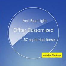 Load image into Gallery viewer, YOOSKE 1.56 1.61 1.67 Aspheric Glasses Lenses Customized Prescription Glasses Anti Blue Light Myopia Hyperopia Presbyopia Lens