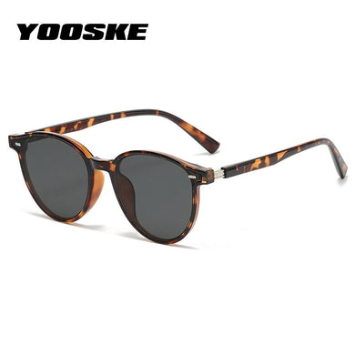 YOOSKE 2023 Round Sunglasses Men Women Brand Designer Retro Sun Glasses Vintage Male Female Goggles Korean Style Eyewear UV400