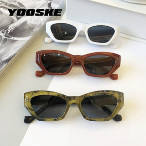 YOOSKE 2023 Small Frame Sunglasses Women Cat Eye Sun Glasses Men Retro Brand Design Wild Street Eyewear UV400