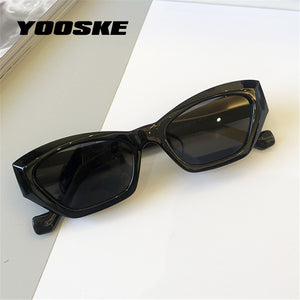 YOOSKE 2023 Small Frame Sunglasses Women Cat Eye Sun Glasses Men Retro Brand Design Wild Street Eyewear UV400