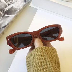YOOSKE 2023 Small Frame Sunglasses Women Cat Eye Sun Glasses Men Retro Brand Design Wild Street Eyewear UV400