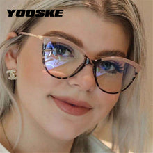 Load image into Gallery viewer, YOOSKE Anti Blue Light Blocking Glasses Frames Women Vintage Cat Eye Eyeglasses Ladies Computer Optical Frame Clear Spectacles