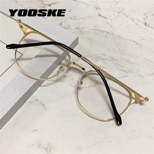 YOOSKE Anti Blue Light Glasses Frames Men Business Computer Blocking Eyeglasses Women Half Frame Optical Spectacles Eyewear