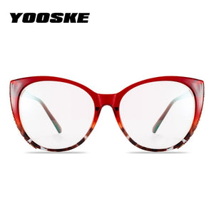 YOOSKE Anti Blue Light Glasses Frames Women Cat Eye Eyeglasses  Diamond-studded Design Bluelight Computer Optical Frame