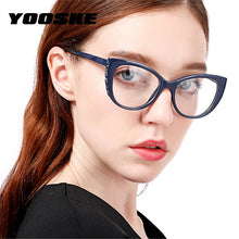 Load image into Gallery viewer, YOOSKE Anti Blue Light Glasses Frames Women Cat Eye Eyeglasses  Diamond-studded Design Bluelight Computer Optical Frame